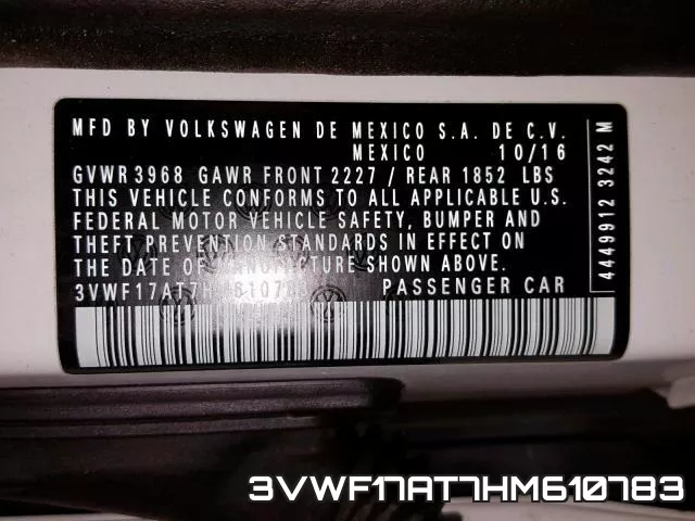 3VWF17AT7HM610783 фото 2