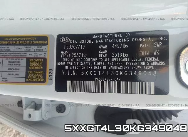 5XXGT4L30KG349048 фото 10