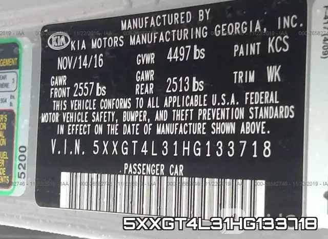 5XXGT4L31HG133718 фото 10