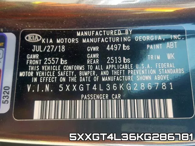 5XXGT4L36KG286781 фото 2
