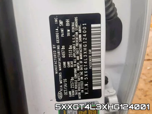 5XXGT4L3XHG124001 фото 2
