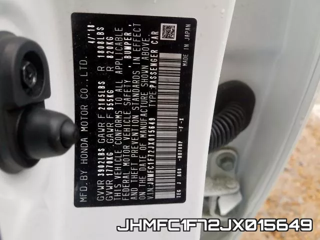 JHMFC1F72JX015649 фото 2