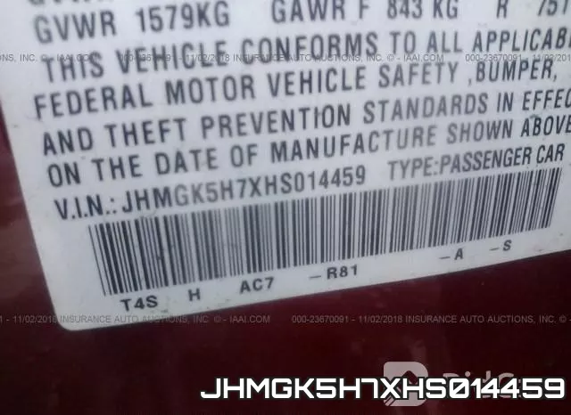 JHMGK5H7XHS014459 фото 10