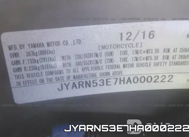 JYARN53E7HA000222 фото 2