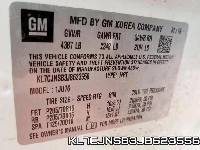 KL7CJNSB3JB623556 фото 2
