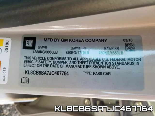 KL8CB6SA7JC467764 фото 2
