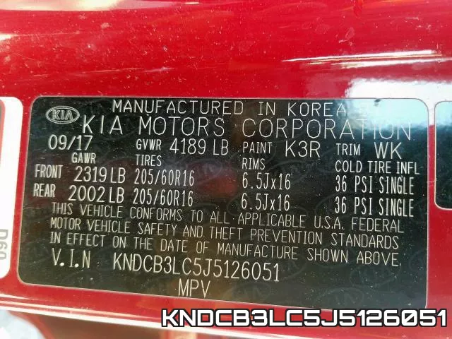 KNDCB3LC5J5126051 фото 2