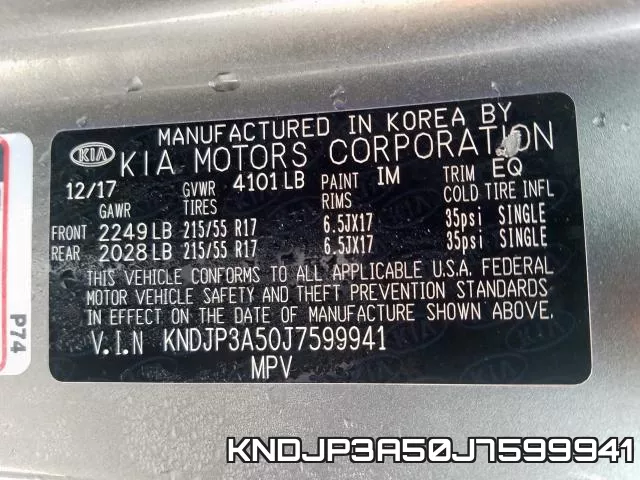 KNDJP3A50J7599941 фото 2