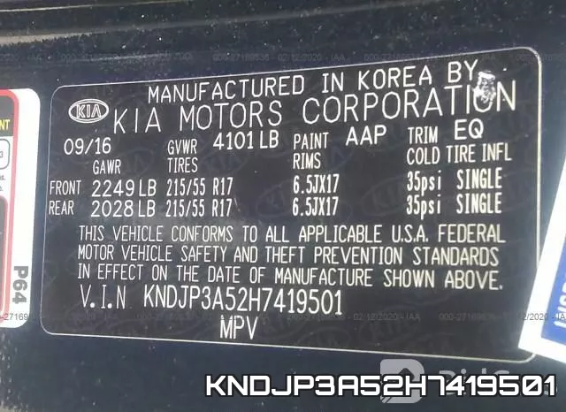 KNDJP3A52H7419501 фото 10
