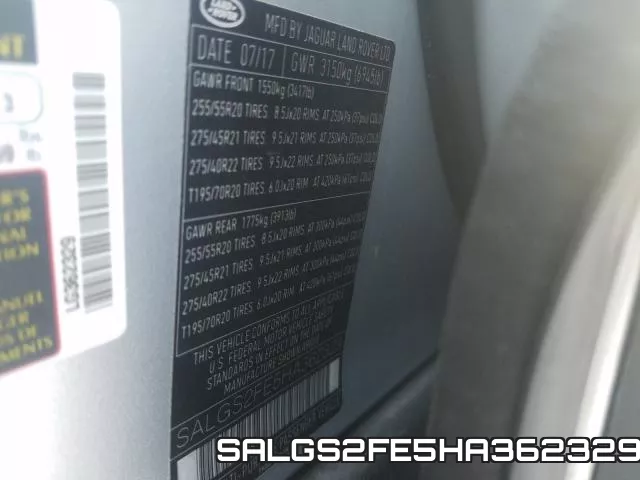 SALGS2FE5HA362329 фото 2