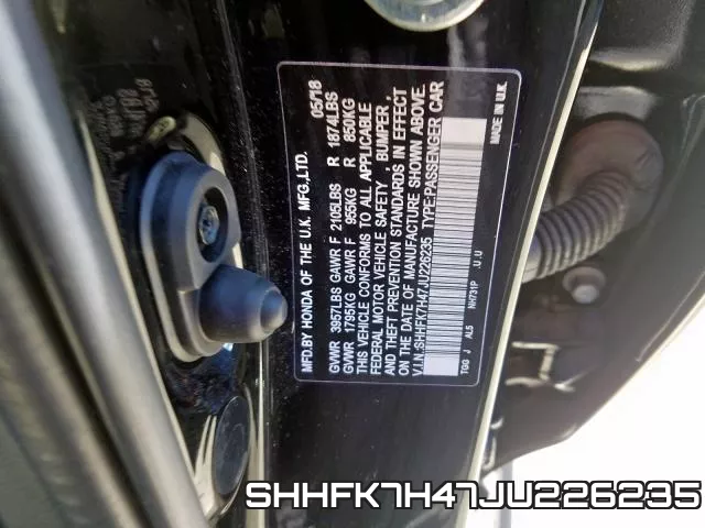 SHHFK7H47JU226235 фото 2
