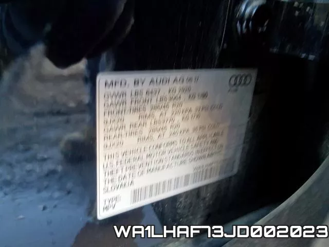 WA1LHAF73JD002023 фото 2