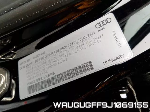 WAUGUGFF9J1069155 фото 2