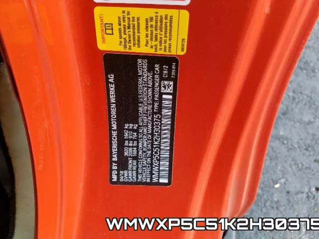 WMWXP5C51K2H30375 фото 2