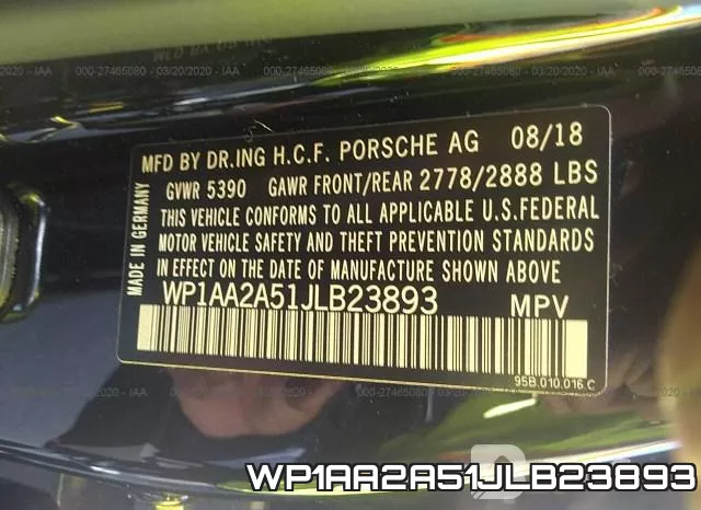 WP1AA2A51JLB23893 фото 10