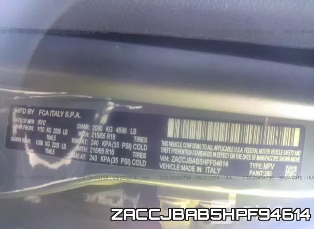 ZACCJBAB5HPF94614 фото 10