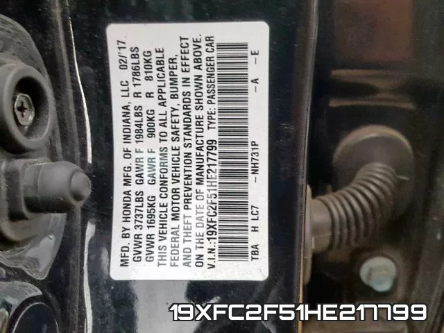 19XFC2F51HE217799 фото 2