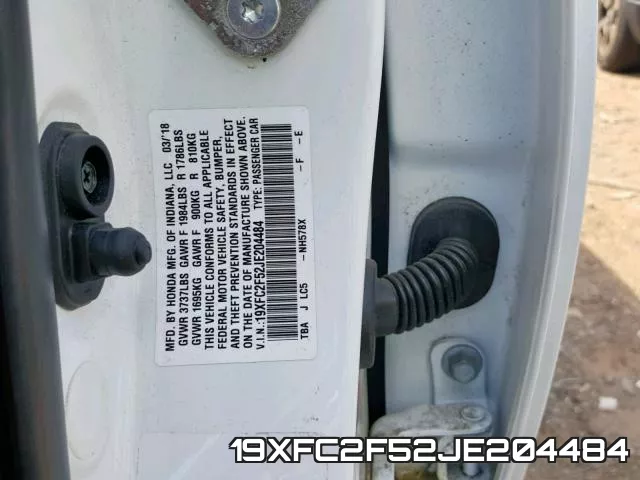 19XFC2F52JE204484 фото 2
