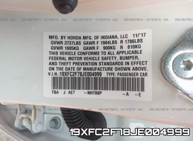 19XFC2F78JE004999 фото 10