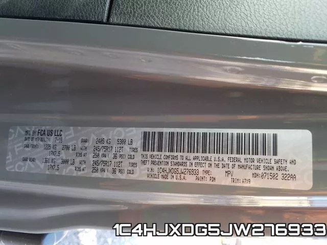 1C4HJXDG5JW276933 фото 2
