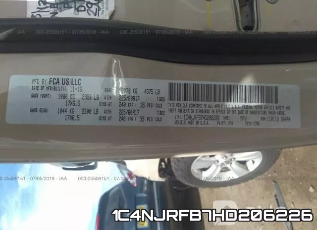 1C4NJRFB7HD206226 фото 10