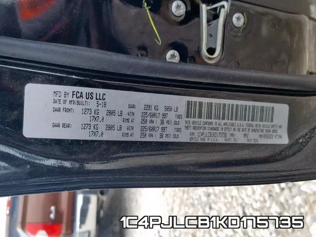 1C4PJLCB1KD175735 фото 2