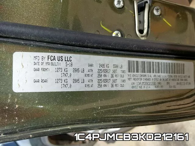 1C4PJMCB3KD212161 фото 2