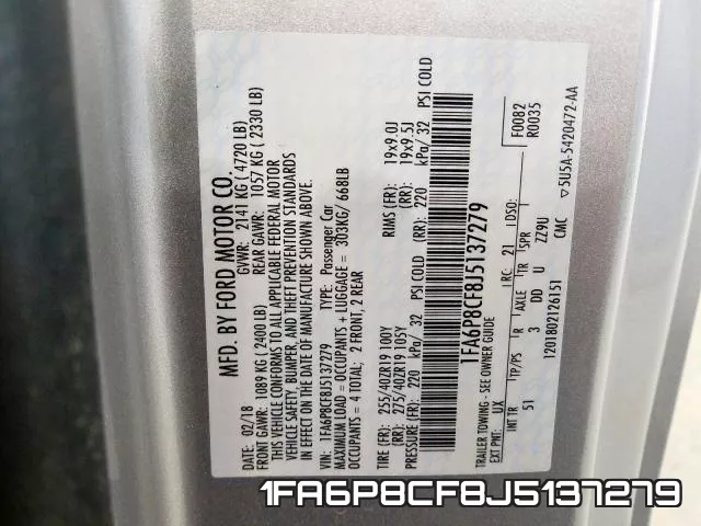 1FA6P8CF8J5137279 фото 2