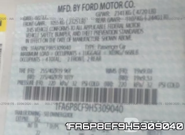 1FA6P8CF9H5309040 фото 10