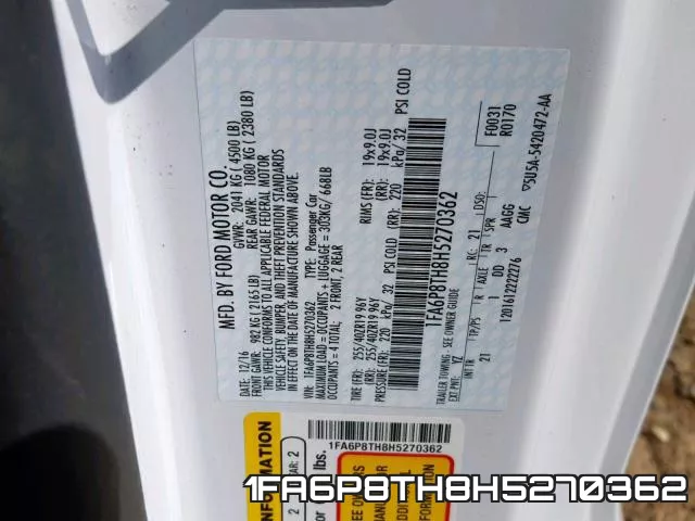 1FA6P8TH8H5270362 фото 2