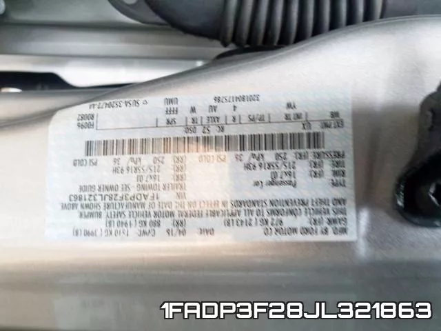 1FADP3F28JL321863 фото 2