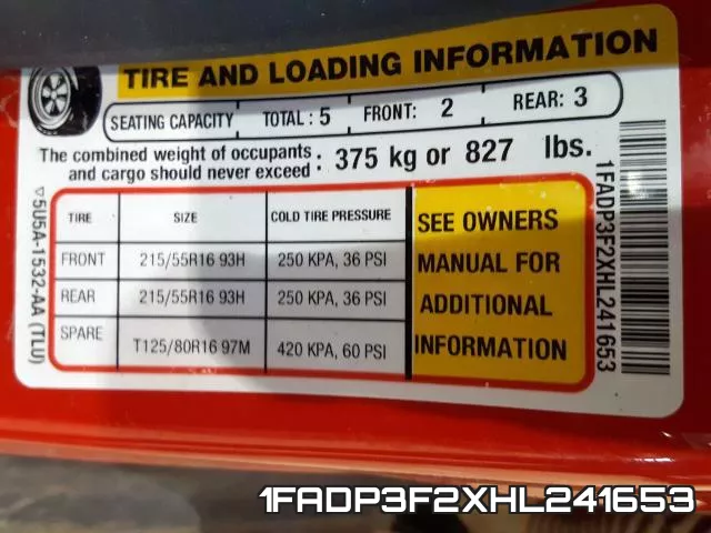 1FADP3F2XHL241653 фото 2