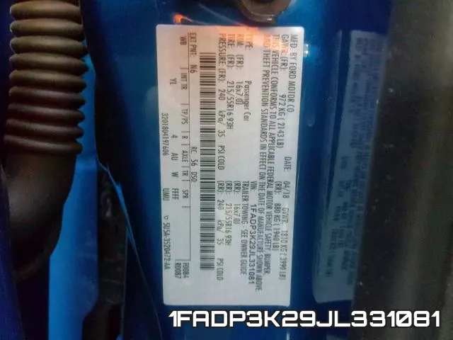 1FADP3K29JL331081 фото 2