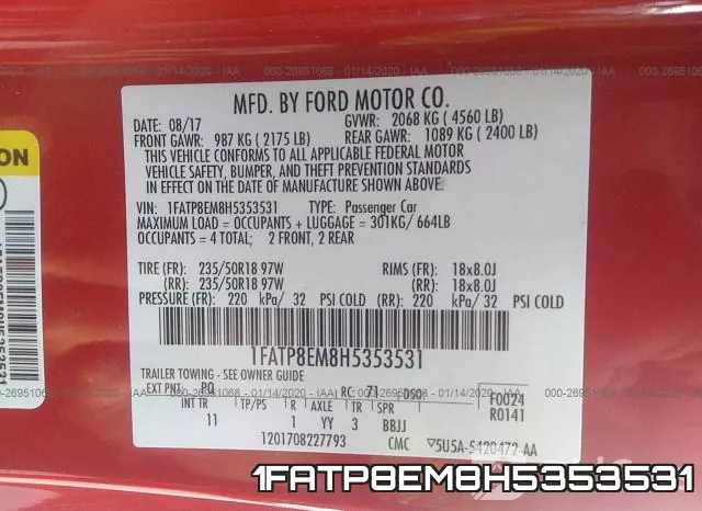 1FATP8EM8H5353531 фото 10