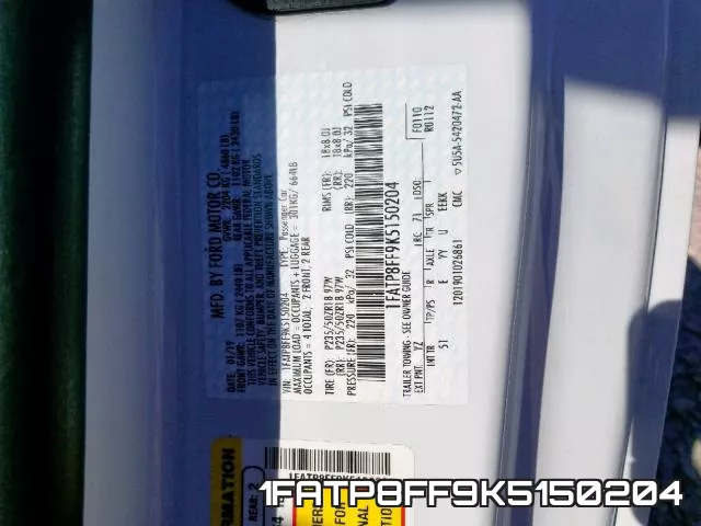 1FATP8FF9K5150204 фото 2