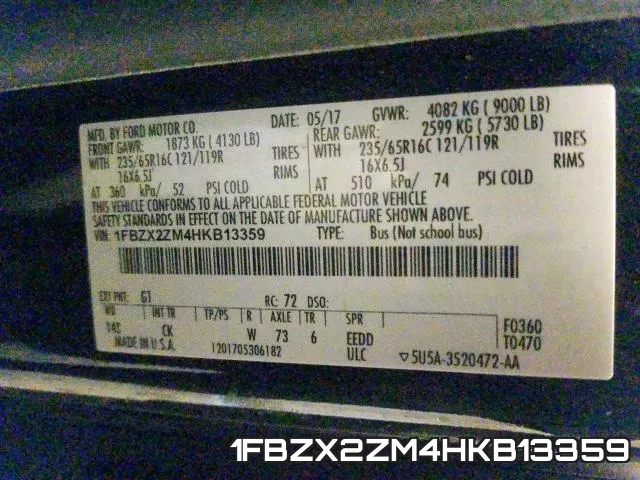 1FBZX2ZM4HKB13359 фото 2