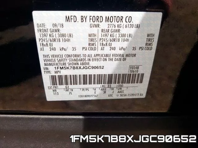 1FM5K7B8XJGC90652 фото 2