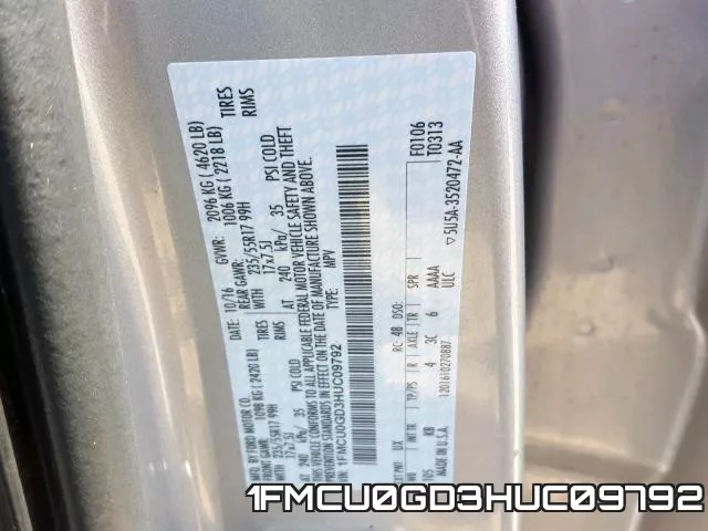 1FMCU0GD3HUC09792 фото 2
