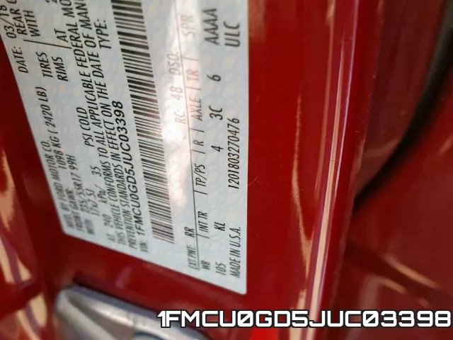 1FMCU0GD5JUC03398 фото 2