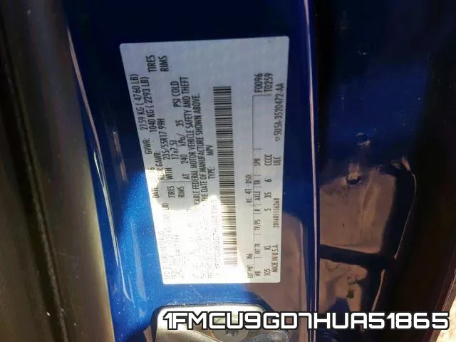1FMCU9GD7HUA51865 фото 2