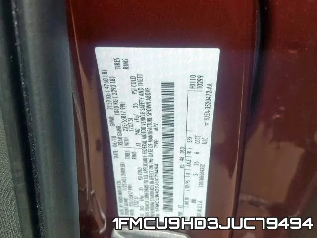 1FMCU9HD3JUC79494 фото 2
