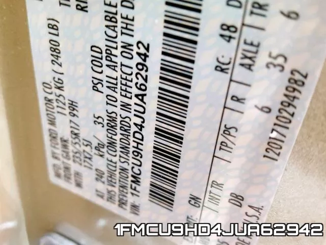 1FMCU9HD4JUA62942 фото 2