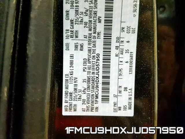1FMCU9HDXJUD57950 фото 2