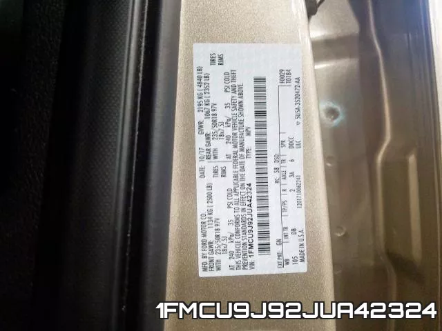 1FMCU9J92JUA42324 фото 2