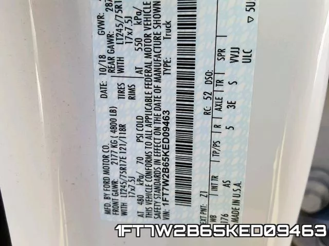 1FT7W2B65KED09463 фото 2
