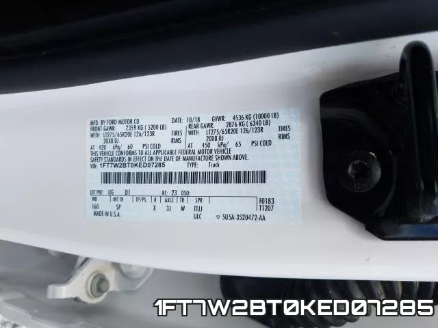 1FT7W2BT0KED07285 фото 2