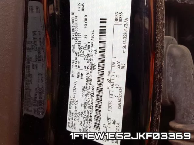 1FTEW1E52JKF03369 фото 2