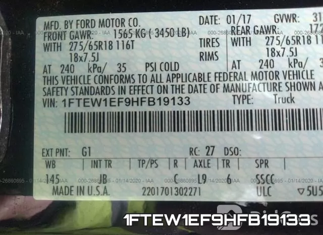 1FTEW1EF9HFB19133 фото 10