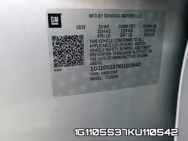 1G1105S37KU110542 фото 2