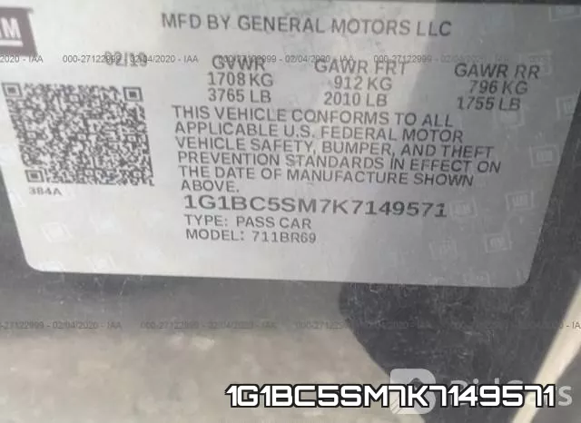 1G1BC5SM7K7149571 фото 10